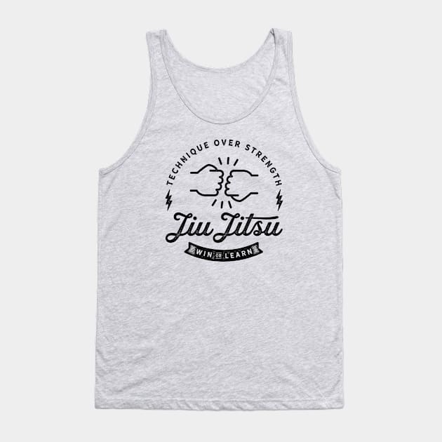 Jiu Jitsu: Technique over strength / Win or Learn Tank Top by SurfYogaBJJ